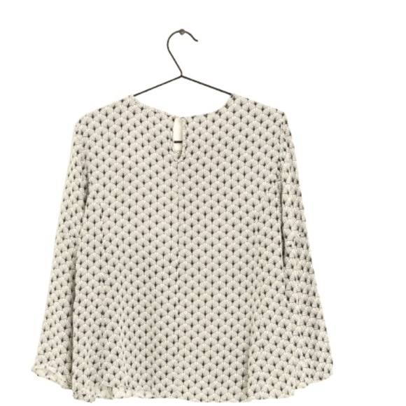 PART TWO Garzia Beige & Black Floral Print 3/4 Trumpet Sleeve Summer Blouse Sz36 - Picture 10 of 10